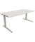 Schreibtisch All in One, manuell höhenverstellbar, 65-85cm (H), 180x90cm (BxT), rechteckig, weiß / silberaluminium