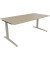 Schreibtisch All in One, manuell höhenverstellbar, 65-85cm (H), 180x90cm (BxT), rechteckig, eiche natur / silberaluminium