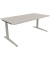 Schreibtisch All in One, manuell höhenverstellbar, 65-85cm (H), 180x90cm (BxT), rechteckig, lichtgrau / silberaluminium