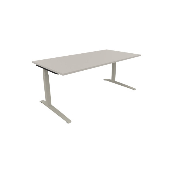 4003969074408 - Schreibtisch All in One 810026981 manuell höhenverstellbar 65-85cm (H) 180x90cm (BxT) rechteckig lichtgrau   silberaluminium