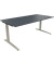 Schreibtisch All in One, manuell h&ouml;henverstellbar, 65-85cm (H), 180x90cm (BxT), rechteckig, lavagrau / silber