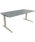 Schreibtisch All in One, manuell höhenverstellbar, 65-85cm (H), 180x90cm (BxT), rechteckig, beton hell / silberaluminium