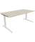 Schreibtisch All in One, manuell höhenverstellbar, 65-85cm (H), 180x90cm (BxT), rechteckig, akazie hell / weiß