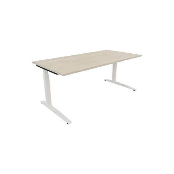 4003969074378 - Schreibtisch All in One 810027072 manuell höhenverstellbar 65-85cm (H) 180x90cm (BxT) rechteckig akazie hell   verkehrsweiß