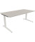 Schreibtisch All in One, manuell höhenverstellbar, 65-85cm (H), 180x90cm (BxT), rechteckig, lichtgrau / weiß