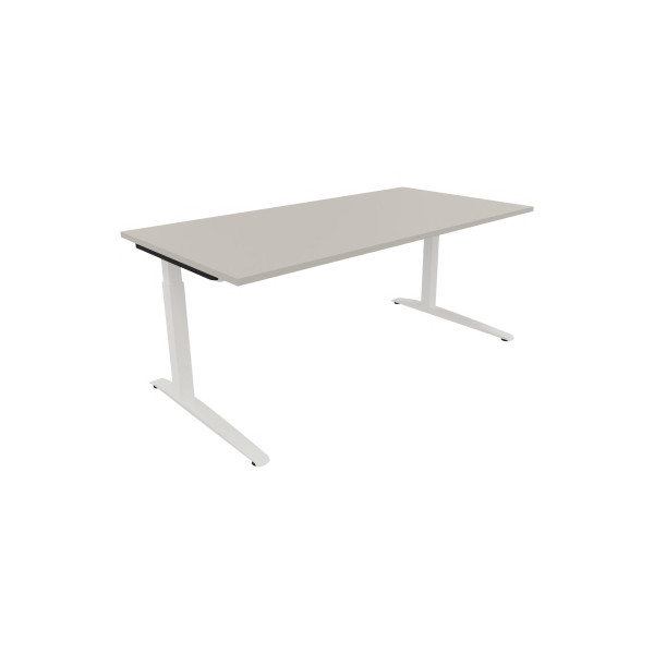 4003969074330 - Schreibtisch All in One 810027081 manuell höhenverstellbar 65-85cm (H) 180x90cm (BxT) rechteckig lichtgrau   verkehrsweiß 4