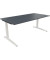 Schreibtisch All in One, manuell höhenverstellbar, 65-85cm (H), 180x90cm (BxT), rechteckig, lavagrau / weiß