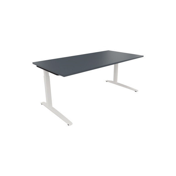 4003969074385 - Schreibtisch All in One 810027082 manuell höhenverstellbar 65-85cm (H) 180x90cm (BxT) rechteckig lavagrau   verkehrsweiß 40