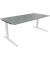 Schreibtisch All in One, manuell höhenverstellbar, 65-85cm (H), 180x90cm (BxT), rechteckig, beton hell / weiß