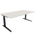 Schreibtisch All in One, manuell höhenverstellbar, 65-85cm (H), 200x100cm (BxT), rechteckig, weiß / anthrazit metallic