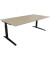 Schreibtisch All in One, manuell höhenverstellbar, 65-85cm (H), 200x100cm (BxT), rechteckig, eiche natur / anthrazit metallic