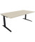 Schreibtisch All in One, manuell höhenverstellbar, 65-85cm (H), 200x100cm (BxT), rechteckig, akazie hell / anthrazit metallic