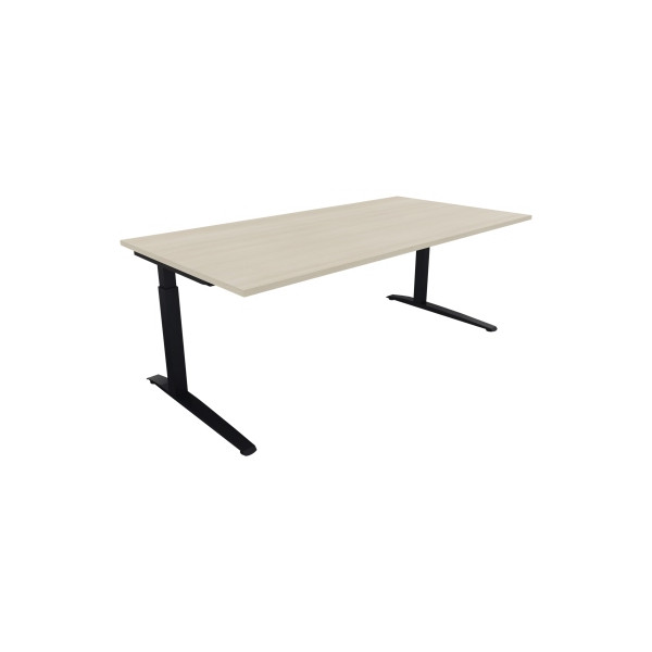 4003969074804 - Schreibtisch All in One 810027172 manuell höhenverstellbar 65-85cm (H) 200x100cm (BxT) rechteckig akazie hell   anthrazitmet