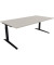 Schreibtisch All in One, manuell höhenverstellbar, 65-85cm (H), 200x100cm (BxT), rechteckig, lichtgrau / anthrazit metallic