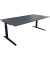 Schreibtisch All in One, manuell höhenverstellbar, 65-85cm (H), 200x100cm (BxT), rechteckig, lavagrau / anthrazit metallic