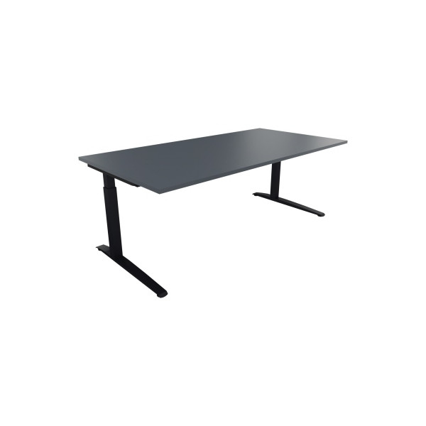 4003969075009 - Schreibtisch All in One 810027182 manuell höhenverstellbar 65-85cm (H) 200x100cm (BxT) rechteckig lavagrau   anthrazitmetall