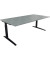 Schreibtisch All in One, manuell höhenverstellbar, 65-85cm (H), 200x100cm (BxT), rechteckig, beton hell / anthrazit metallic
