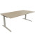 Schreibtisch All in One, manuell höhenverstellbar, 65-85cm (H), 200x100cm (BxT), rechteckig, eiche natur / silberaluminium
