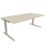Schreibtisch All in One, manuell höhenverstellbar, 65-85cm (H), 200x100cm (BxT), rechteckig, akazie hell / silberaluminium