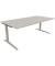 Schreibtisch All in One, manuell höhenverstellbar, 65-85cm (H), 200x100cm (BxT), rechteckig, lichtgrau / silberaluminium