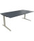 Schreibtisch All in One, manuell höhenverstellbar, 65-85cm (H), 200x100cm (BxT), rechteckig, lavagrau / silberaluminium