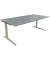 Schreibtisch All in One, manuell höhenverstellbar, 65-85cm (H), 200x100cm (BxT), rechteckig, beton hell / silberaluminium