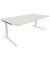 Schreibtisch All in One, manuell höhenverstellbar, 65-85cm (H), 200x100cm (BxT), rechteckig, weiß / weiß