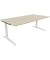 Schreibtisch All in One, manuell höhenverstellbar, 65-85cm (H), 200x100cm (BxT), rechteckig, akazie hell / weiß