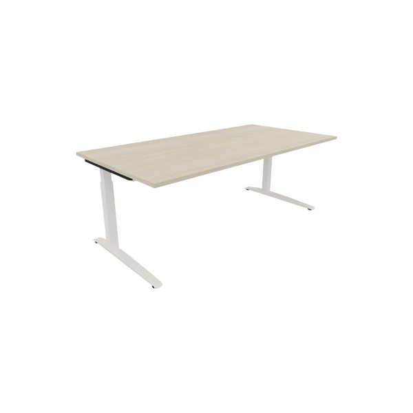 4003969074989 - Schreibtisch All in One 810027372 manuell höhenverstellbar 65-85cm (H) 200x100cm (BxT) rechteckig akazie hell   weiß 400396