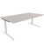 Schreibtisch All in One, manuell h&ouml;henverstellbar, 65-85cm (H), 200x100cm (BxT), rechteckig, lichtgrau / wei&szlig;