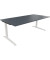 Schreibtisch All in One, manuell höhenverstellbar, 65-85cm (H), 200x100cm (BxT), rechteckig, lavagrau / weiß
