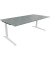Schreibtisch All in One, manuell höhenverstellbar, 65-85cm (H), 200x100cm (BxT), rechteckig, beton hell / weiß