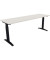 Schreibtisch All in One, manuell höhenverstellbar, 65-85cm (H), 200x60cm (BxT), rechteckig, weiß / anthrazit metallic