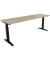 Schreibtisch All in One, manuell höhenverstellbar, 65-85cm (H), 200x60cm (BxT), rechteckig, eiche natur / anthrazit metallic