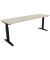 Schreibtisch All in One, manuell höhenverstellbar, 65-85cm (H), 200x60cm (BxT), rechteckig, akazie hell / anthrazit metallic