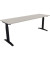 Schreibtisch All in One, manuell h&ouml;henverstellbar, 65-85cm (H), 200x60cm (BxT), rechteckig, lichtgrau / anthrazit metallic