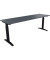 Schreibtisch All in One, manuell höhenverstellbar, 65-85cm (H), 200x60cm (BxT), rechteckig, lavagrau / anthrazit metallic