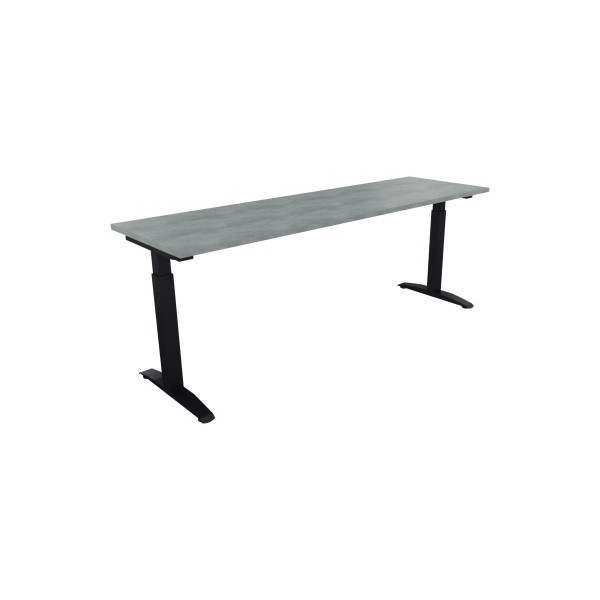 4003969074897 - Schreibtisch All in One 810027483 manuell höhenverstellbar 65-85cm (H) 200x60cm (BxT) rechteckig beton hell   anthrazit meta