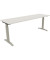 Schreibtisch All in One, manuell höhenverstellbar, 65-85cm (H), 200x60cm (BxT), rechteckig, weiß / silberaluminium