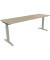 Schreibtisch All in One, manuell höhenverstellbar, 65-85cm (H), 200x60cm (BxT), rechteckig, eiche natur / silberaluminium