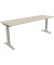 Schreibtisch All in One, manuell höhenverstellbar, 65-85cm (H), 200x60cm (BxT), rechteckig, akazie hell / silberaluminium