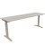 Schreibtisch All in One, manuell höhenverstellbar, 65-85cm (H), 200x60cm (BxT), rechteckig, lichtgrau / silberaluminium