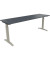 Schreibtisch All in One, manuell höhenverstellbar, 65-85cm (H), 200x60cm (BxT), rechteckig, lavagrau / silberaluminium