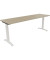 Schreibtisch All in One, manuell höhenverstellbar, 65-85cm (H), 200x60cm (BxT), rechteckig, eiche natur / weiß