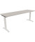 Schreibtisch All in One, manuell höhenverstellbar, 65-85cm (H), 200x60cm (BxT), rechteckig, lichtgrau / weiß