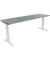 Schreibtisch All in One, manuell höhenverstellbar, 65-85cm (H), 200x60cm (BxT), rechteckig, beton hell / weiß