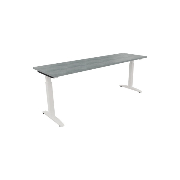 4003969074477 - Schreibtisch All in One 810027683 manuell höhenverstellbar 65-85cm (H) 200x60cm (BxT) rechteckig beton hell verkehrsweiß 4003969074477 - Schreibtisch All in One 810027683 manuell höhenverstellbar 65-85cm (H) 200x60cm (BxT) rechteckig beton hell verkehrsweiß