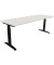 Schreibtisch All in One, manuell h&ouml;henverstellbar, 65-85cm (H), 200x70cm (BxT), rechteckig, wei&szlig; / anthrazit metallic
