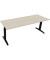 Schreibtisch All in One, manuell höhenverstellbar, 65-85cm (H), 200x70cm (BxT), rechteckig, akazie hell / anthrazit metallic