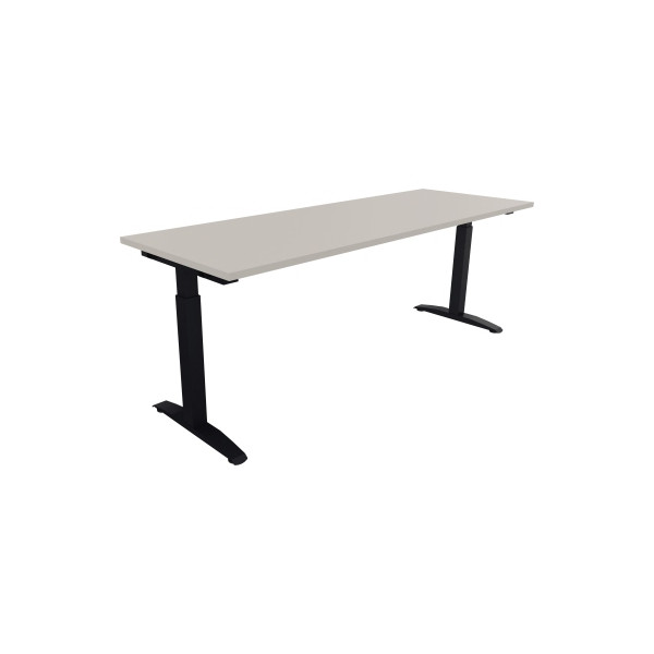 4003969075245 - Schreibtisch All in One 810027781 manuell höhenverstellbar 65-85cm (H) 200x70cm (BxT) rechteckig lichtgrau   anthrazit metal